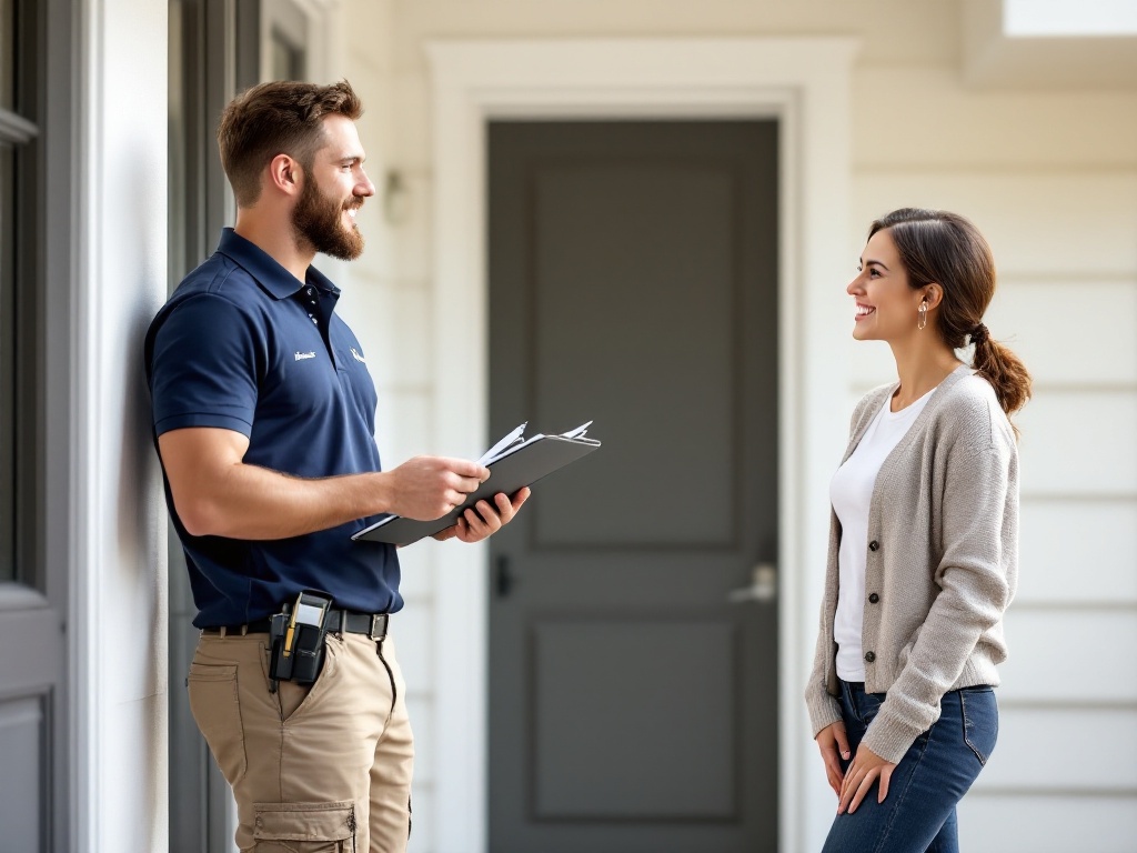 Expert pest control technician in Brookhaven, GA inspecting a home